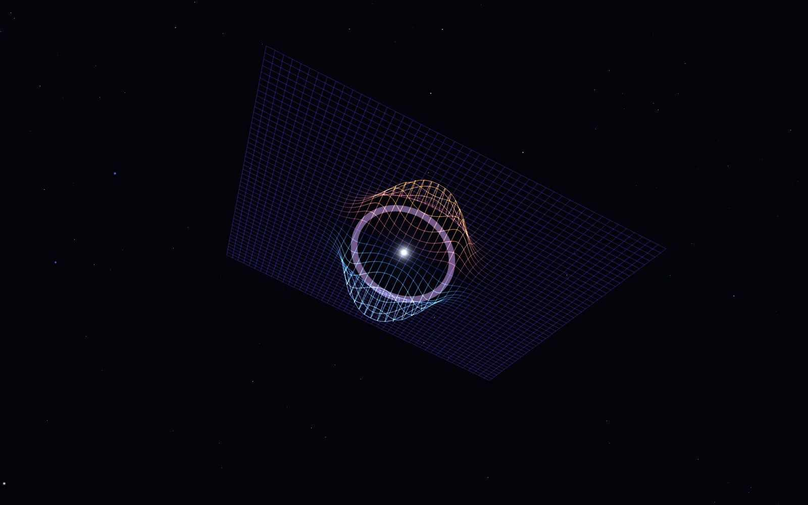Alcubierre drive, 3D artist's impression, from another angle