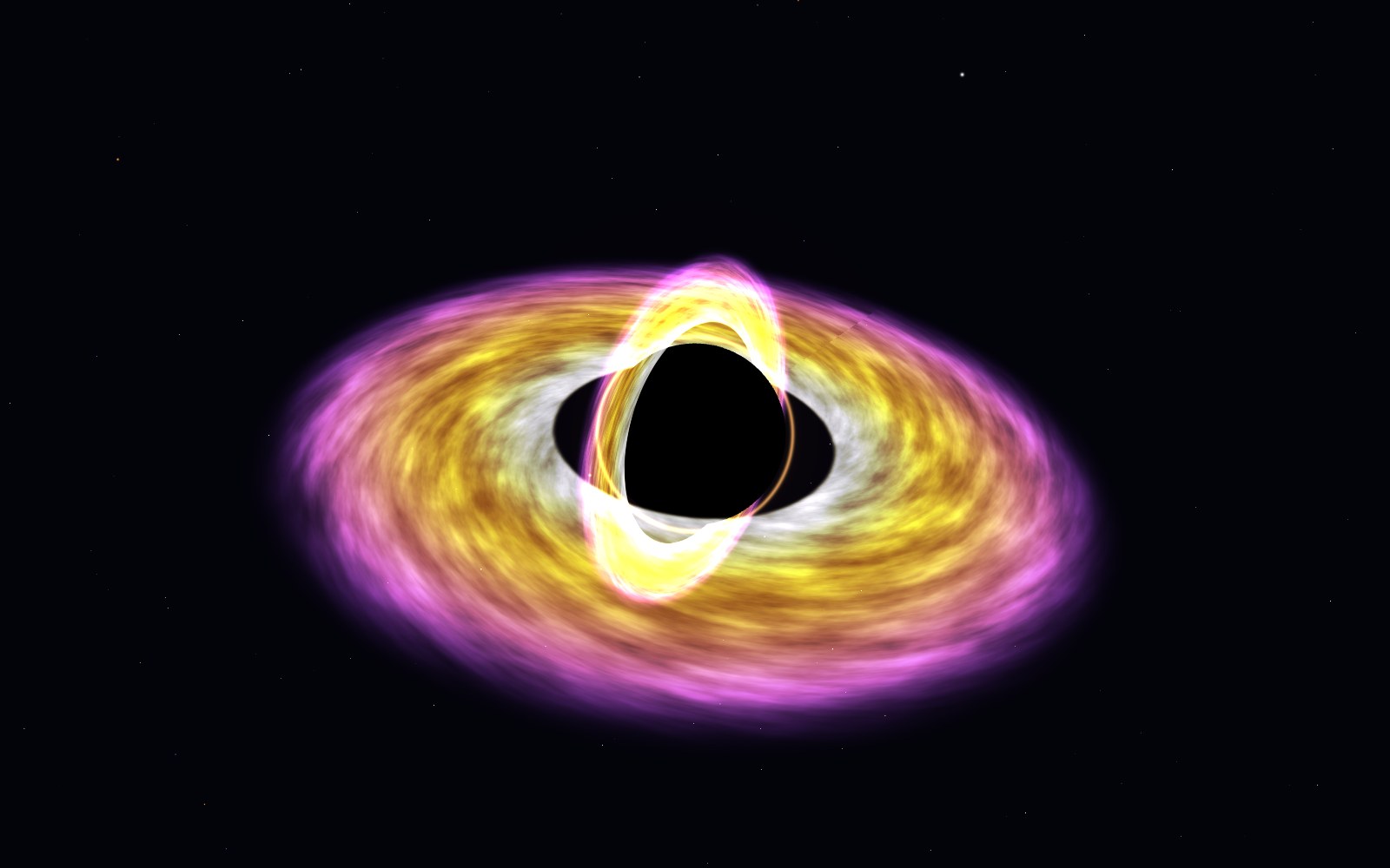 Black holes, 3D artist's impression, close-up