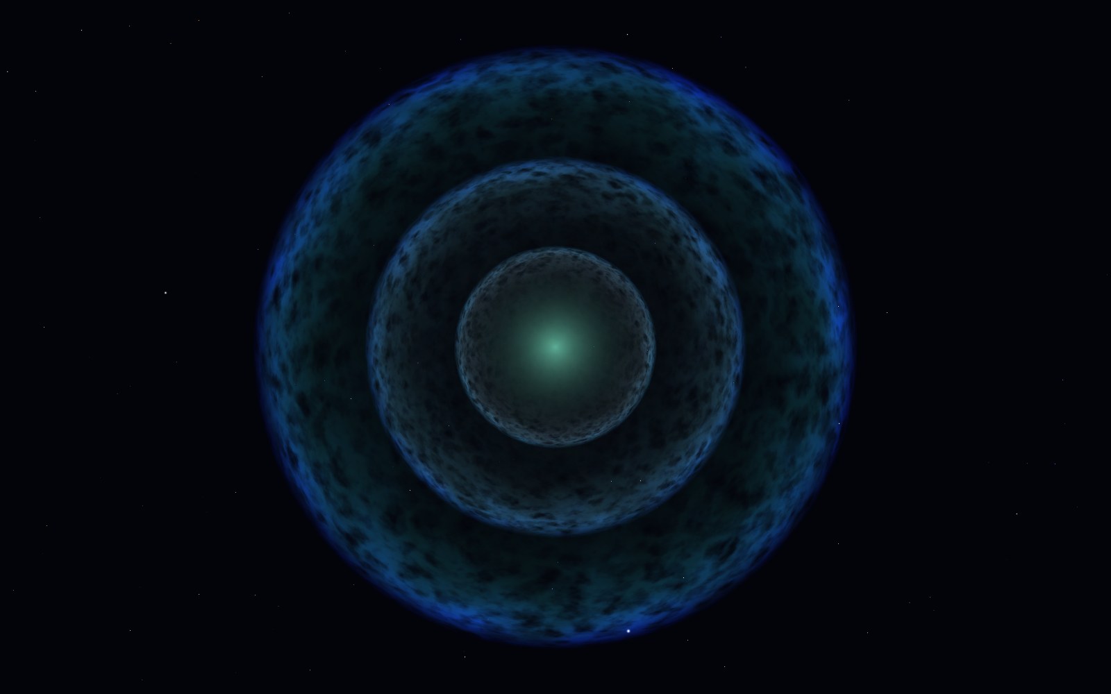 Boson star, 3D artist's impression, close-up