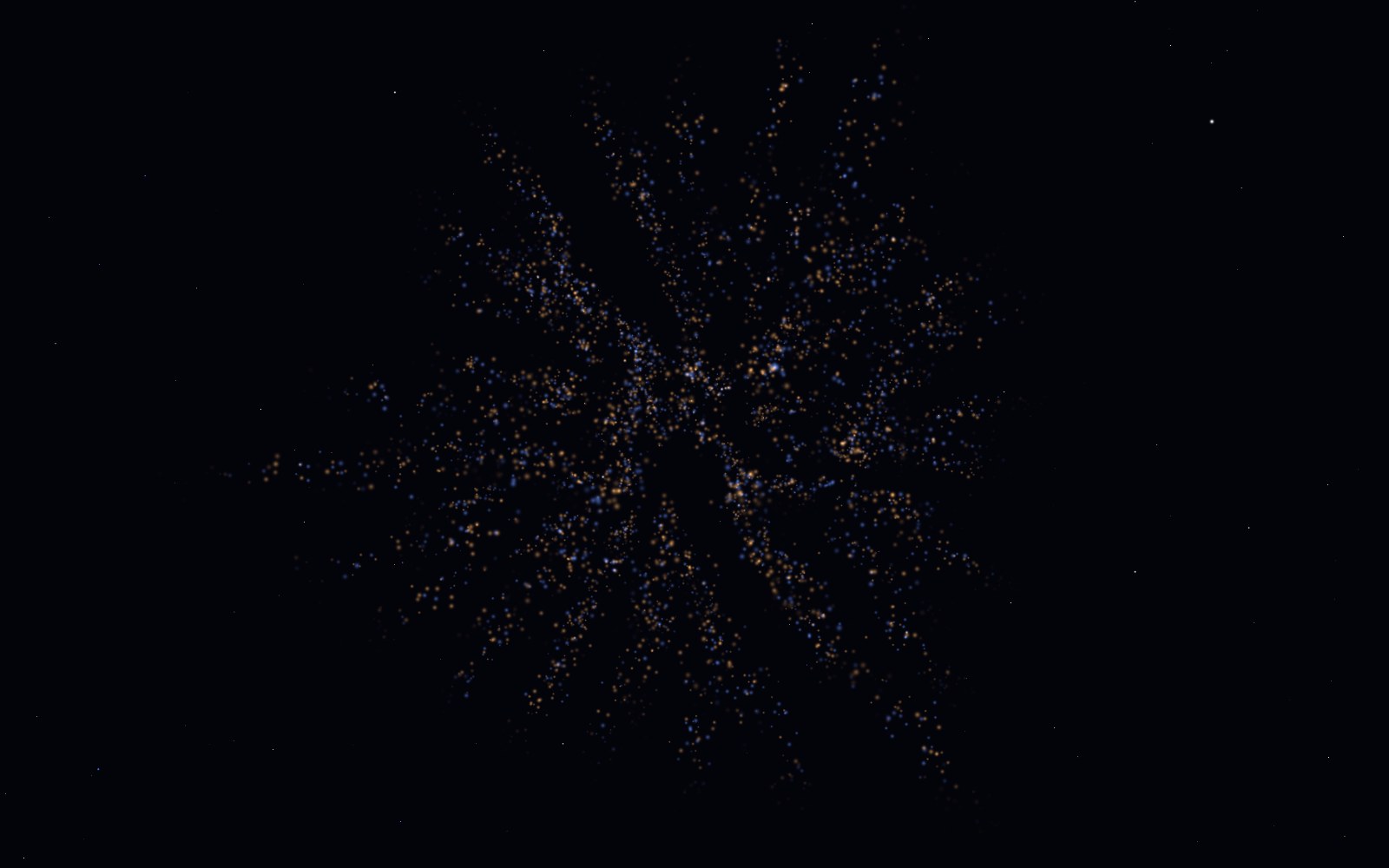 Dark energy, 3D artist's impression, from another angle