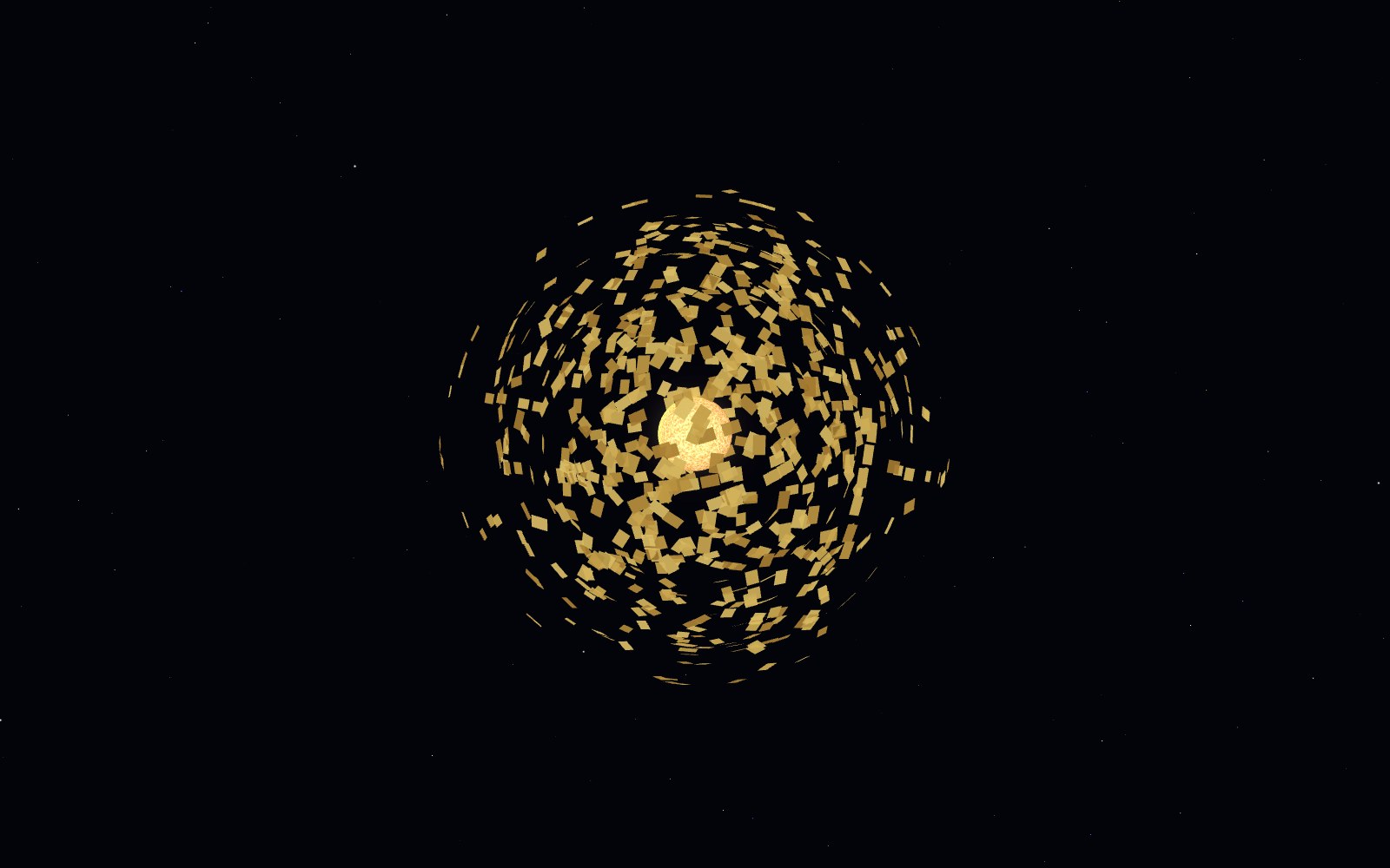 Dyson swarm, 3D artist's impression
