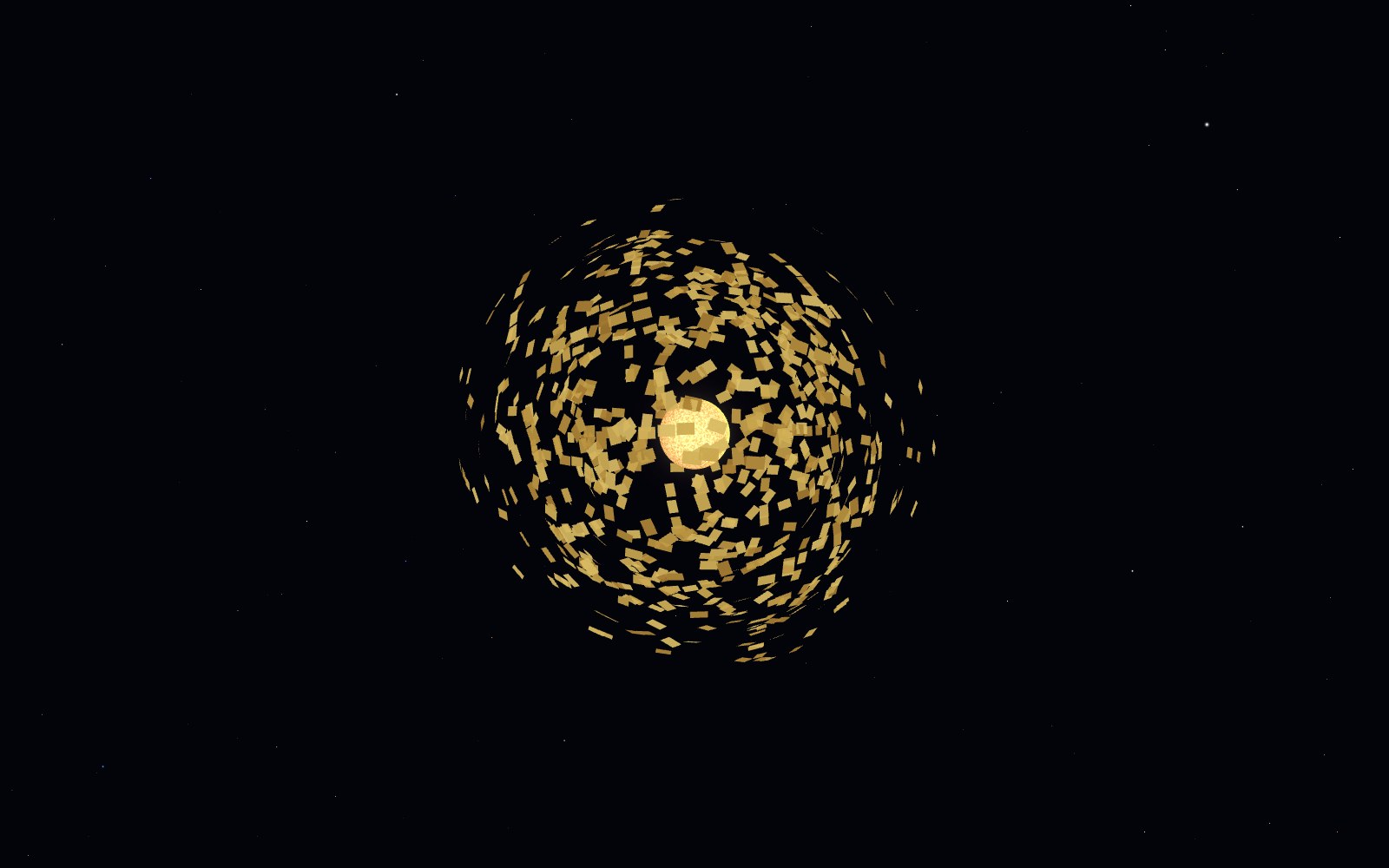 Dyson swarm, 3D artist's impression, from another angle