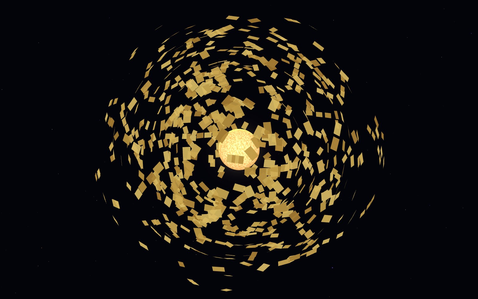 Dyson swarm, 3D artist's impression, close-up