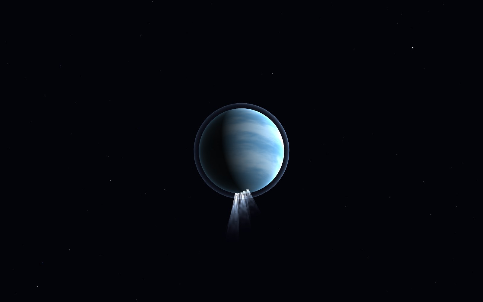 Enceladus, 3D artist's impression, from another angle