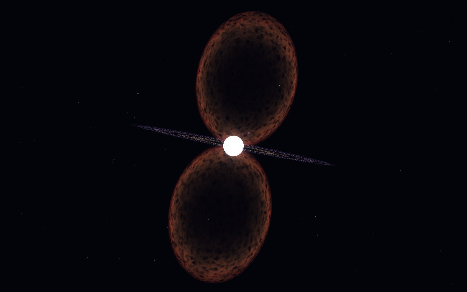 Eta Carinae, 3D artist's impression, close-up