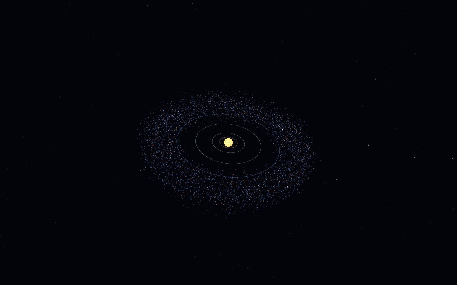 The Kuiper belt, 3D artist's impression