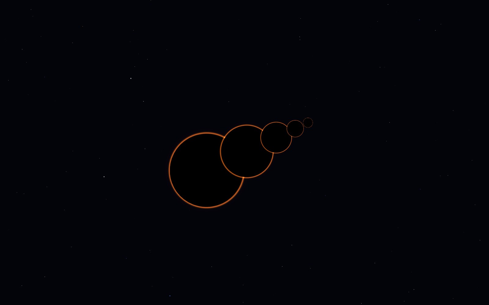 The largest black hole, 3D artist's impression, from another angle