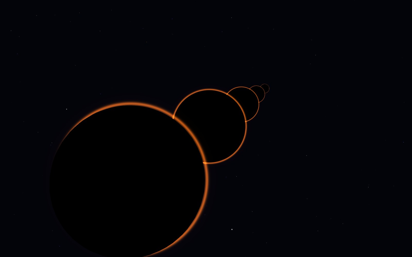 The largest black hole, 3D artist's impression, close-up