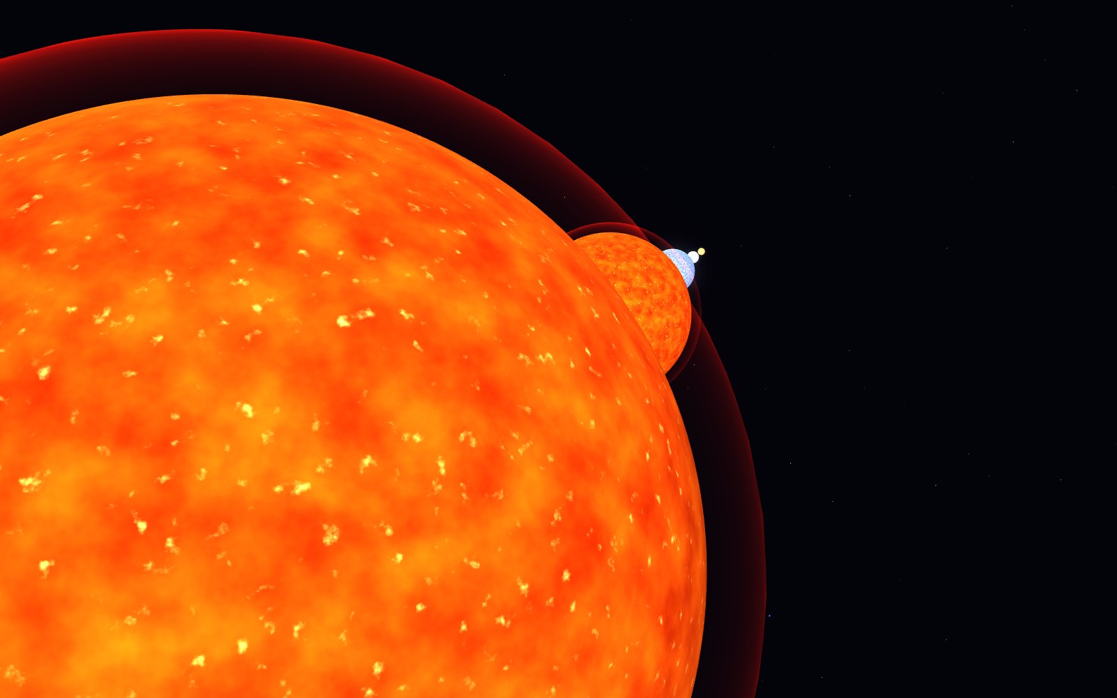 The largest star in the universe, 3D artist's impression, close-up