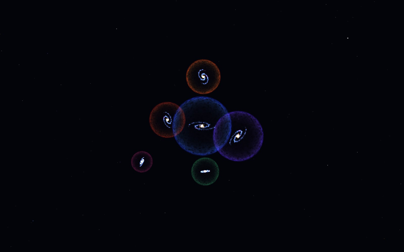 The multiverse, 3D artist's impression, from another angle