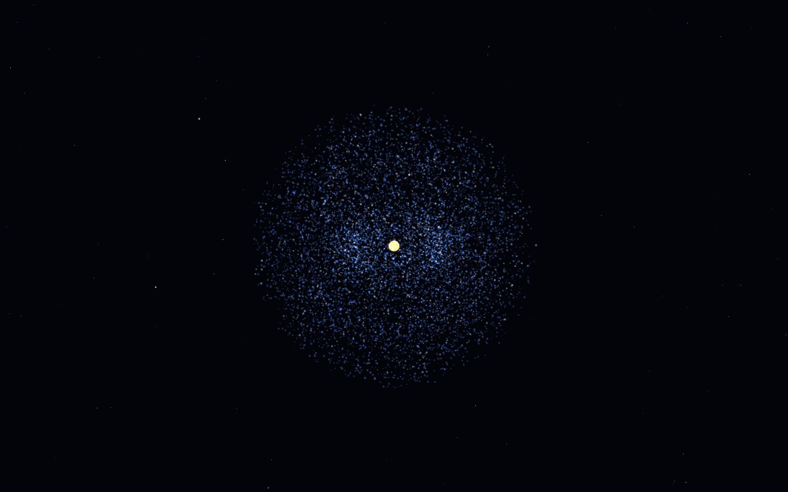 The Oort cloud, 3D artist's impression, from another angle