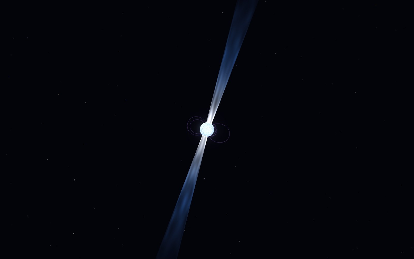 Pulsar, 3D artist's impression, close-up