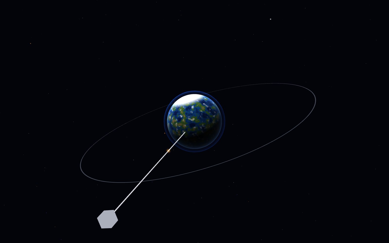 Space elevator, 3D artist's impression, close-up