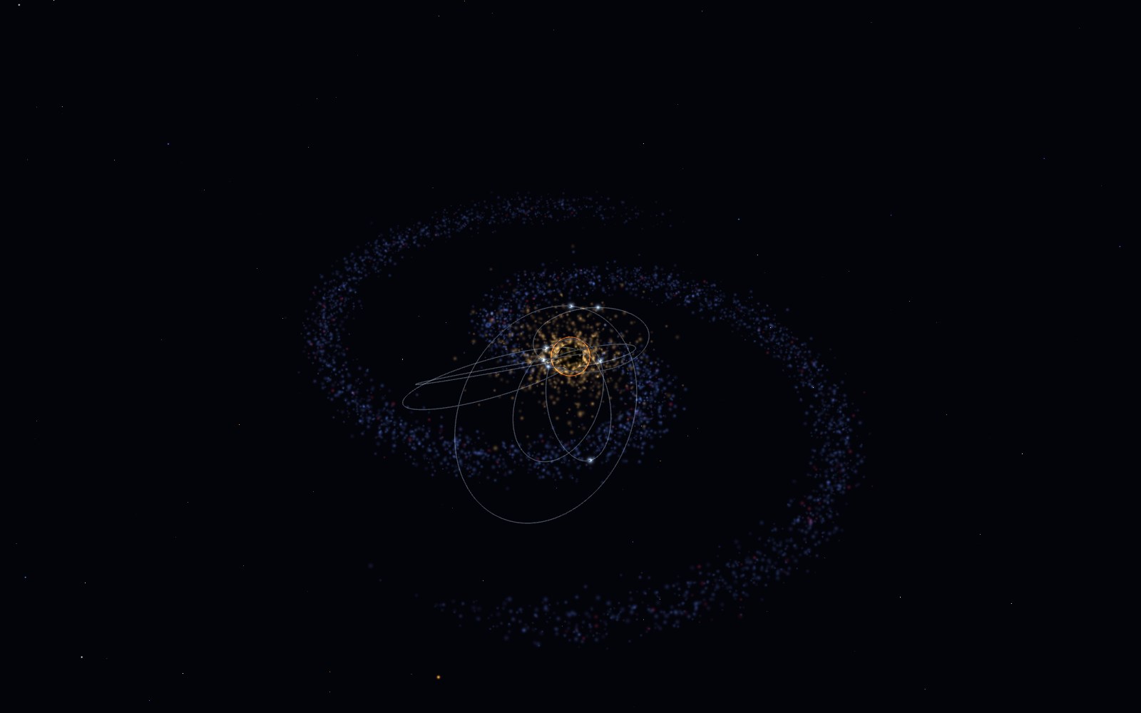 Supermassive black holes, 3D artist's impression