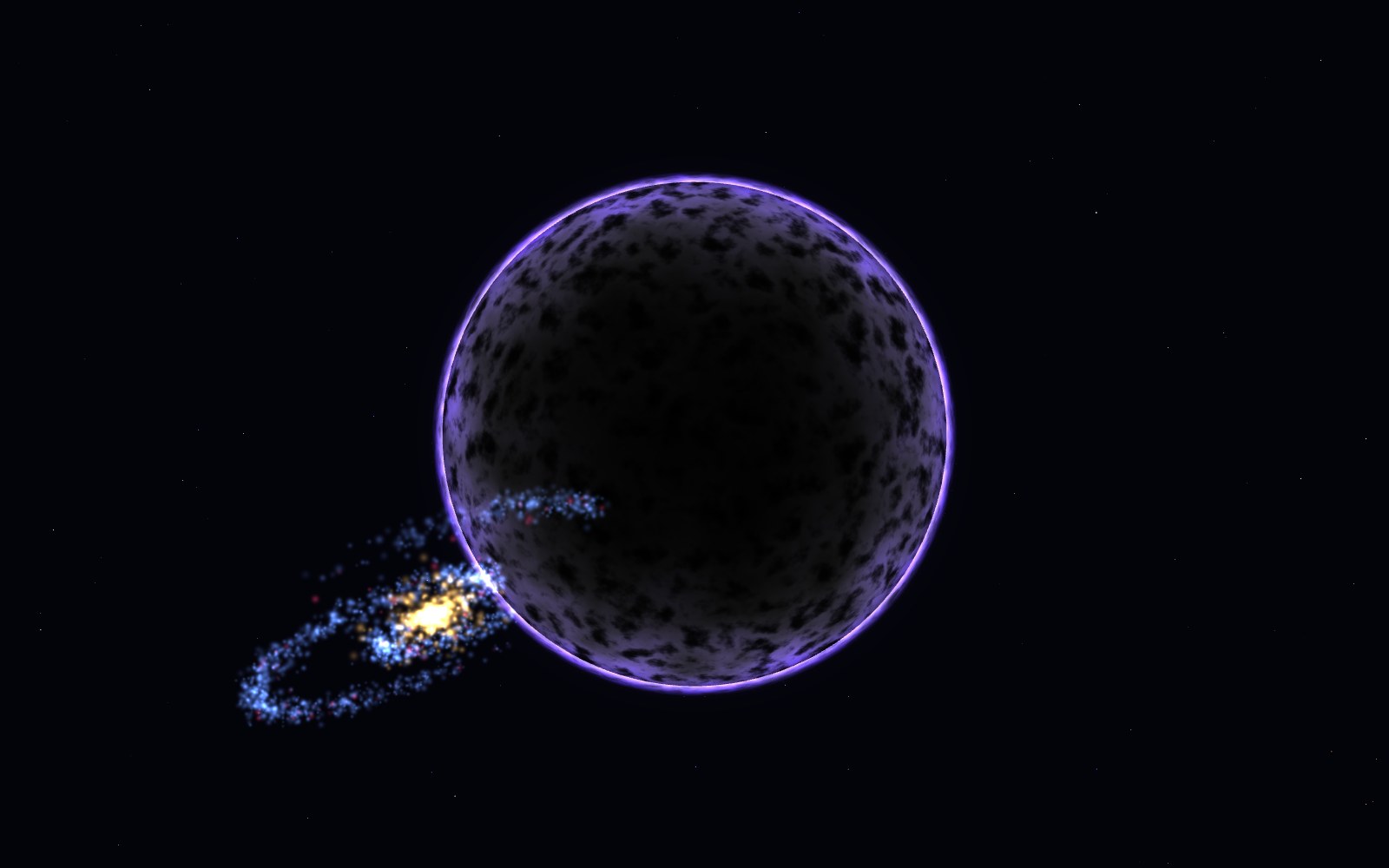 Vacuum decay, 3D artist's impression, close-up
